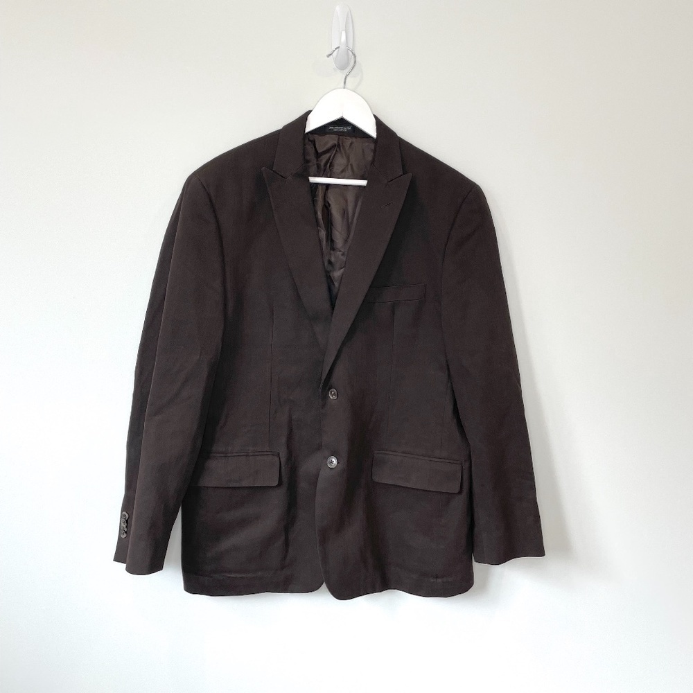 John Varvatos Brown Suit Top Model Kern 100 % Cotton - 42R